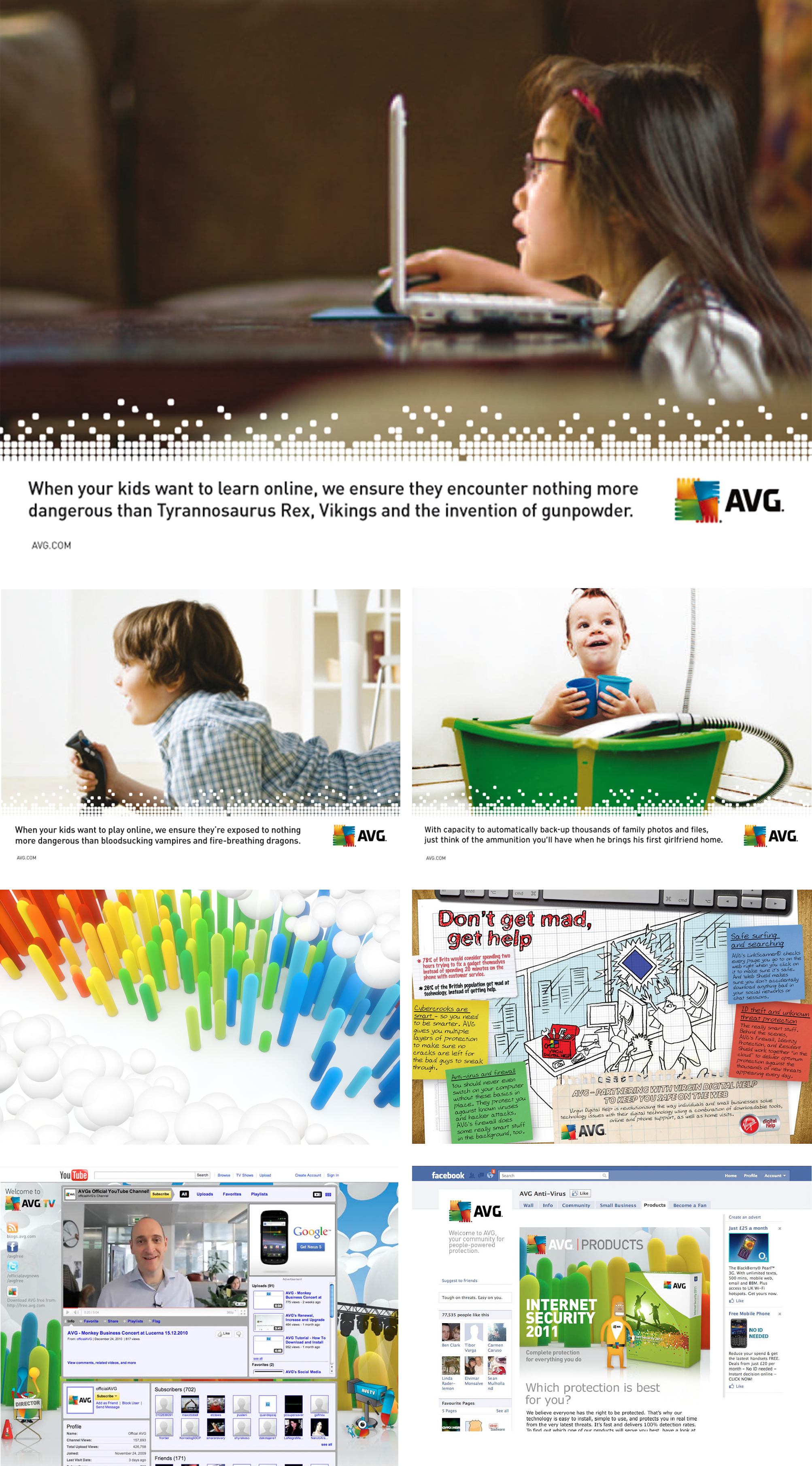 AVG brand advertising propositions infographics social media film